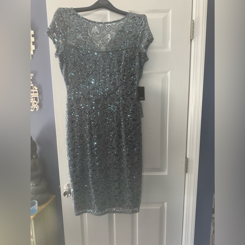 Marina Cap sleeve sequined dress.
